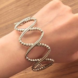 New $995 LAGOS silver wide lace bracelet